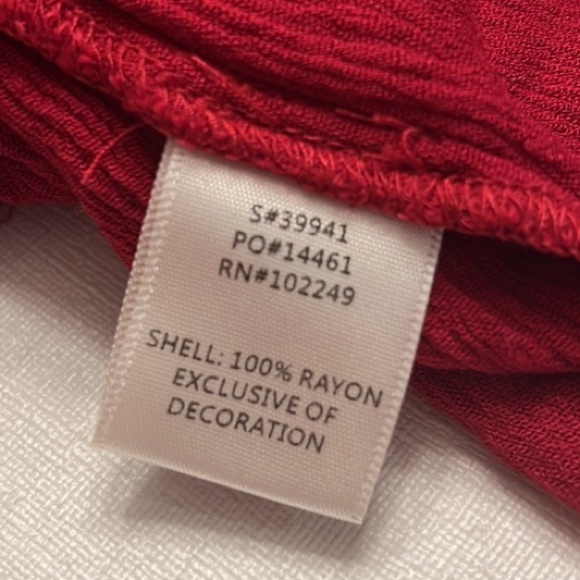 Anthropologie Skies Are Blue Red Floral Peasant Top - Picture 12 of 13